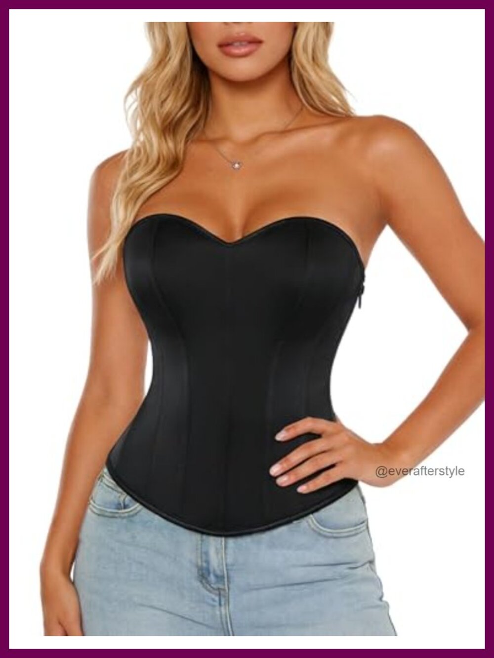 Strapless Corset Top Sweetheart Neckline Fishboned Bustier for Parties